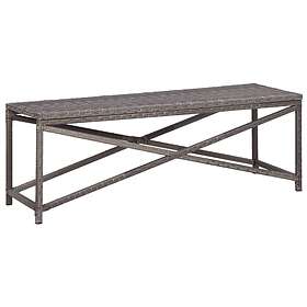 vidaXL Garden Bench 120 cm Poly Rattan Grey