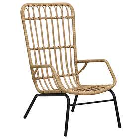 vidaXL Garden Chair Poly Rattan Light Brown