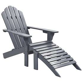 vidaXL Garden Chair with Ottoman Wood Grey