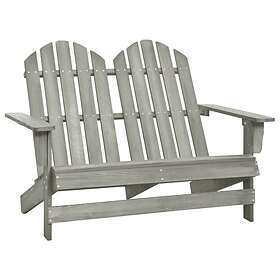 vidaXL 2-Seater Garden Adirondack Chair Solid Fir Wood Grey