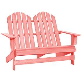 vidaXL 2-Seater Garden Adirondack Chair Solid Fir Wood Pink
