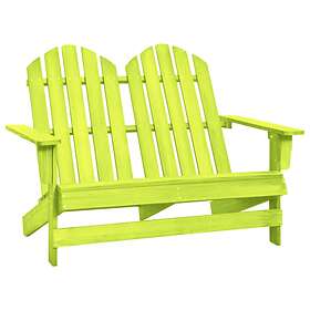 vidaXL 2-Seater Garden Adirondack Chair Solid Fir Wood Green