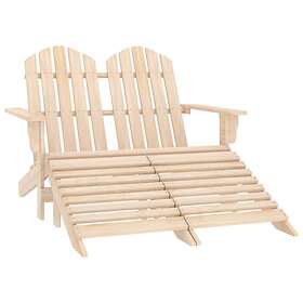 vidaXL 2-Seater Garden Adirondack Chair & Ottoman Fir Wood