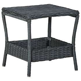 vidaXL Garden Table Dark Grey 45x45x46.5 cm Poly Rattan