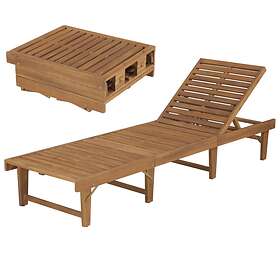 vidaXL Folding Sun Lounger Solid Acacia Wood