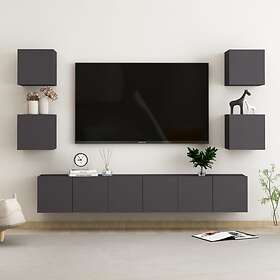 vidaXL 7 Piece TV Cabinet Set Grey Chipboard