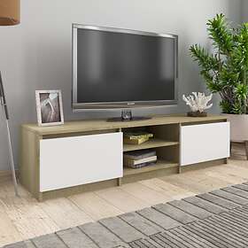 vidaXL TV Cabinet White and Sonoma Oak 140x40x35.5 cm Chipboard