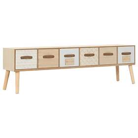 vidaXL TV Cabinet with 6 Drawers 130x30x40 cm Solid Pinewood