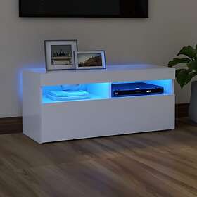 vidaXL TV Cabinet with LED Lights White 90x35x40 cm