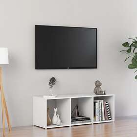 vidaXL TV Cabinet High Gloss White 107x35x37 cm Chipboard