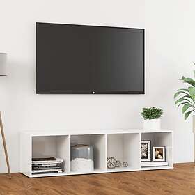 vidaXL TV Cabinet High Gloss White 142.5x35x36.5 cm Chipboard