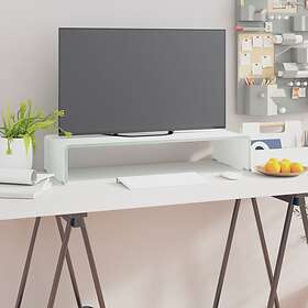 vidaXL TV Stand/Monitor Riser Glass White 70x30x13 cm