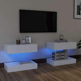 vidaXL TV Cabinets with LED Lights 2 pcs White 60x35 cm