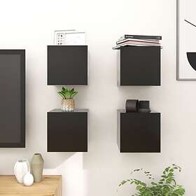 vidaXL Wall Mounted TV Cabinets 4 pcs Black 30.5x30x30 cm