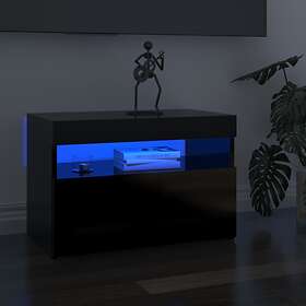 vidaXL TV Cabinets with LED Lights 2 pcs High Gloss Black 60x35x40 cm