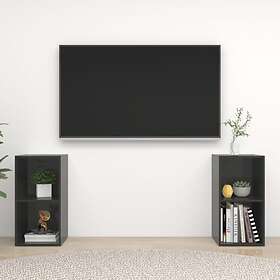 vidaXL TV Cabinets 2 pcs High Gloss Grey 72x35x36.5 cm Chipboard
