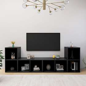 vidaXL TV Cabinets 4 pcs Black 72x35x36.5 cm Chipboard