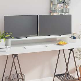 vidaXL TV Stand/Monitor Riser Glass White 110x30x13 cm