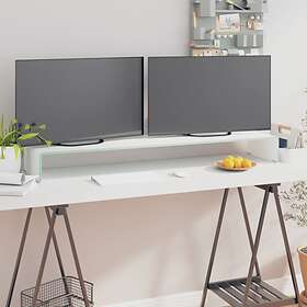 vidaXL TV Stand/Monitor Riser Glass White 120x30x13 cm