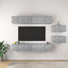 vidaXL TV Cabinets 8 pcs Concrete Grey Chipboard