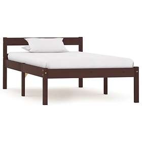 vidaXL Bed Frame Dark Brown Solid Pine Wood 90x200 cm