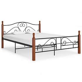 vidaXL Bed Frame Black Metal 160x200 cm