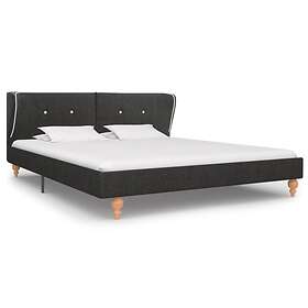 vidaXL Bed Frame Dark Grey Burlap 150x200 cm