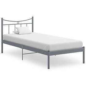 vidaXL Bed Frame Grey Metal and Plywood 100x200 cm