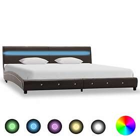 vidaXL Bed Frame with LED Grey Faux Leather 150x200 cm