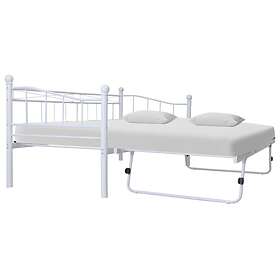 vidaXL Bed Frame White Steel 180x200/90x200 cm