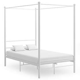 vidaXL Canopy Bed Frame White Metal 120x200 cm