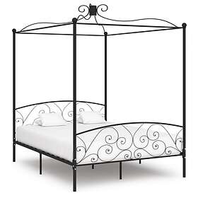 vidaXL Canopy Bed Frame Black Metal 180x200 cm