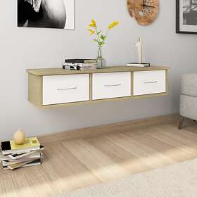 vidaXL Wall Drawer Shelf White and Sonoma Oak 88x26x18.5 cm Chipboard