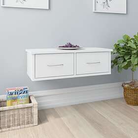 vidaXL Wall-mounted Drawer Shelf High Gloss White 60x26x18.5 cm Chipboard