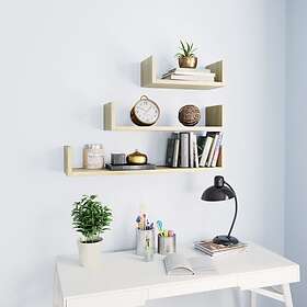 vidaXL Wall Display Shelf 3 pcs Sonoma Oak Chipboard