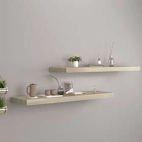 vidaXL Floating Wall Shelves 2 pcs Oak 90x23.5x3.8 cm MDF