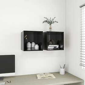 vidaXL Wall Cabinets 2 pcs High Gloss Black 37x37x37 cm Chipboard
