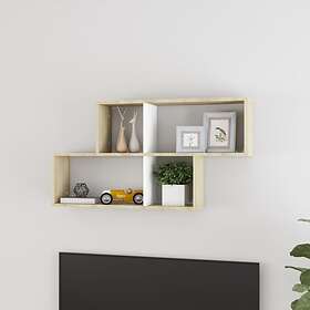 vidaXL Wall Shelf White and Sonoma Oak 100x18x53 cm Chipboard
