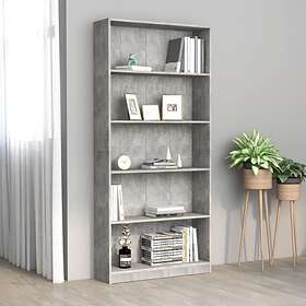 vidaXL 5-Tier Book Cabinet Concrete Grey 80x24x175 cm Chipboard