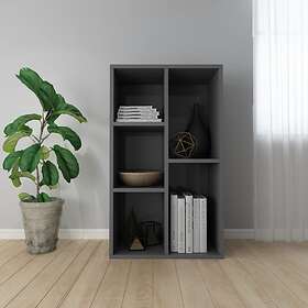 vidaXL Book Cabinet/Sideboard High Gloss Grey 50x25x80 cm Chipboard