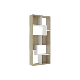 vidaXL Book Cabinet White and Sonoma Oak 67x24x161 cm Chipboard
