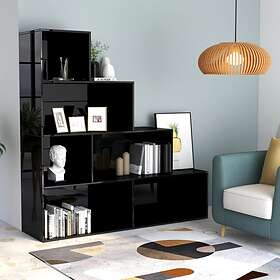 vidaXL Book Cabinet/Room Divider High Gloss Black 155x24x160 cm Chipboard