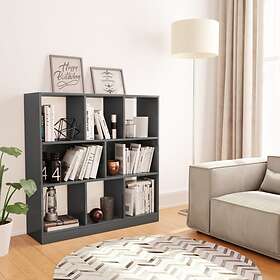 vidaXL Book Cabinet High Gloss Grey 97.5x29.5x100 cm Chipboard