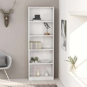 vidaXL 5-Tier Book Cabinet High Gloss White 60x24x175 cm Chipboard