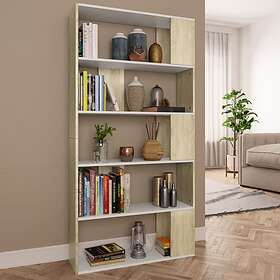 vidaXL Book Cabinet/Room Divider White and Sonoma Oak 80x24x159 cm Chipboard