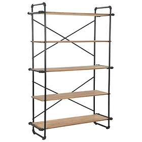 vidaXL Bookcase Solid Firwood and Steel 120x42x180 cm