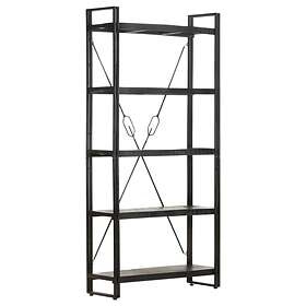 vidaXL 5-Tier Bookcase Black 90x30x180 cm Solid Mango Wood