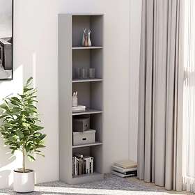 vidaXL 5-Tier Book Cabinet Grey 40x24x175 cm Chipboard