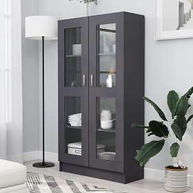 vidaXL Vitrine Cabinet Grey 82.5x30.5x150 cm Chipboard