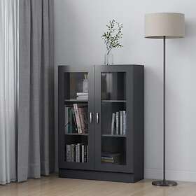 vidaXL Vitrine Cabinet Grey 82.5x30.5x115 cm Chipboard